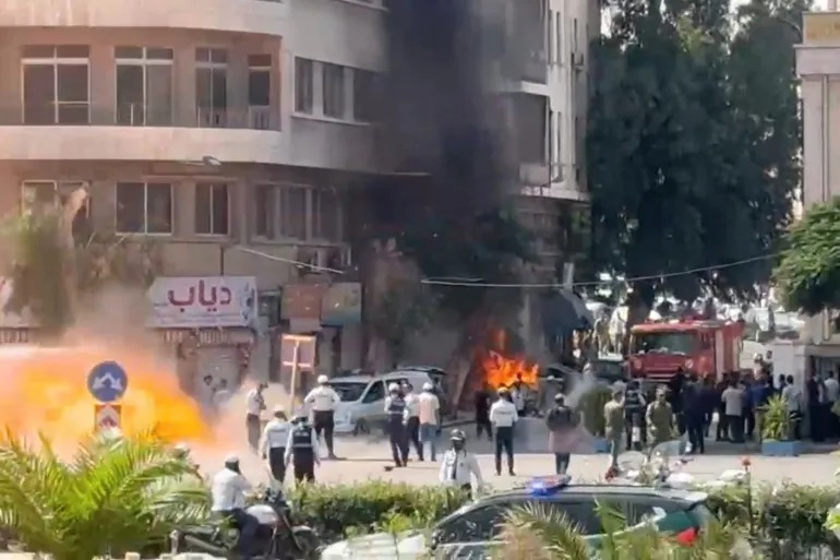 Eighteen wounded as explosions rock Damascus during Macron’s visit to Syria
